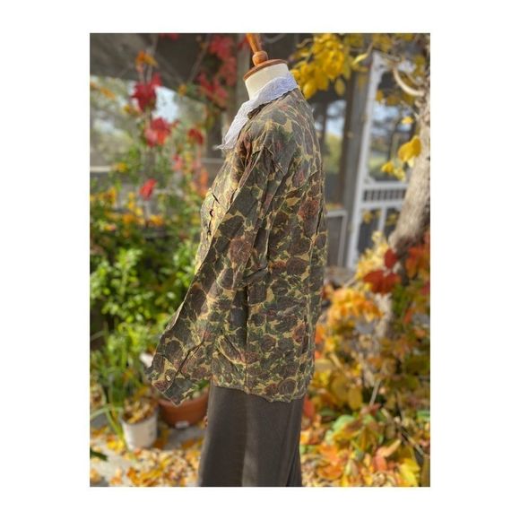 Dark Fall Floral Blouse Button Up 90s Lace Collar Sz M - Picture 5 of 11